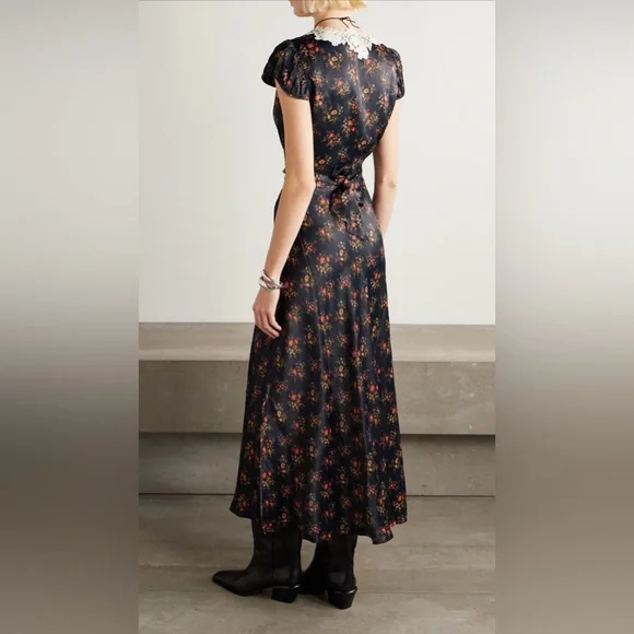DÔEN
Coraline floral-print satin midi dress - Picture 4 of 5